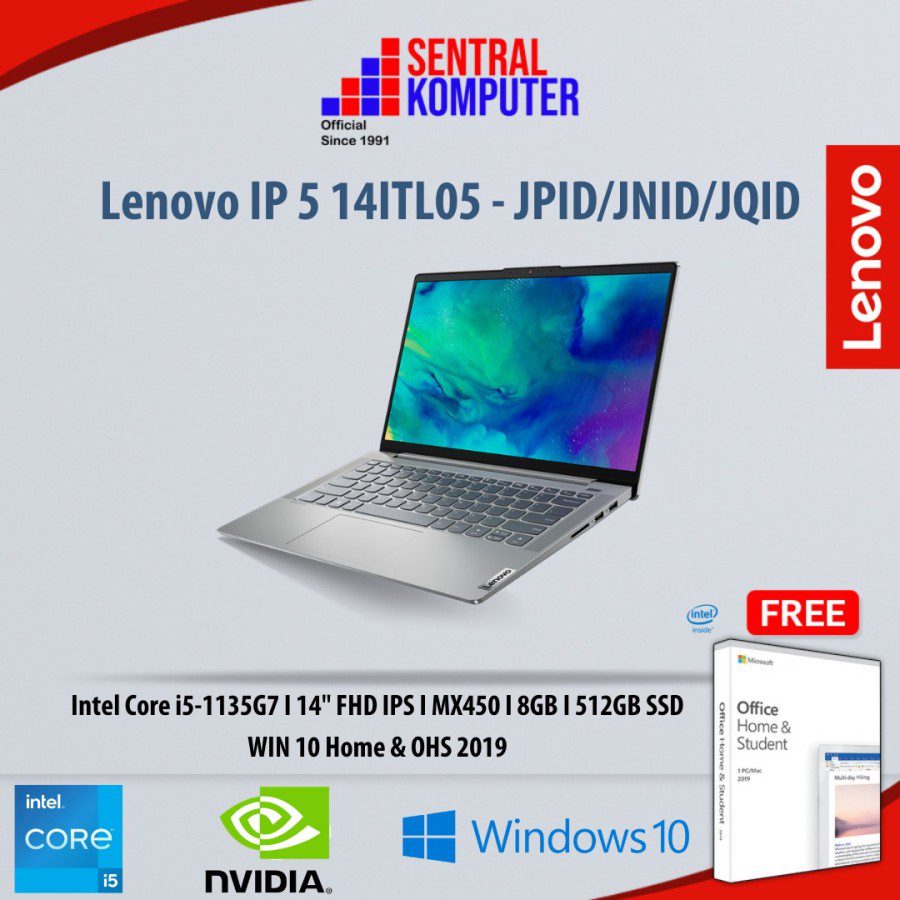 Lenovo Ideapad Slim 5 i5-1135G7 I MX450 I 8GB I 512GB I Windows 10 & OHS 2019