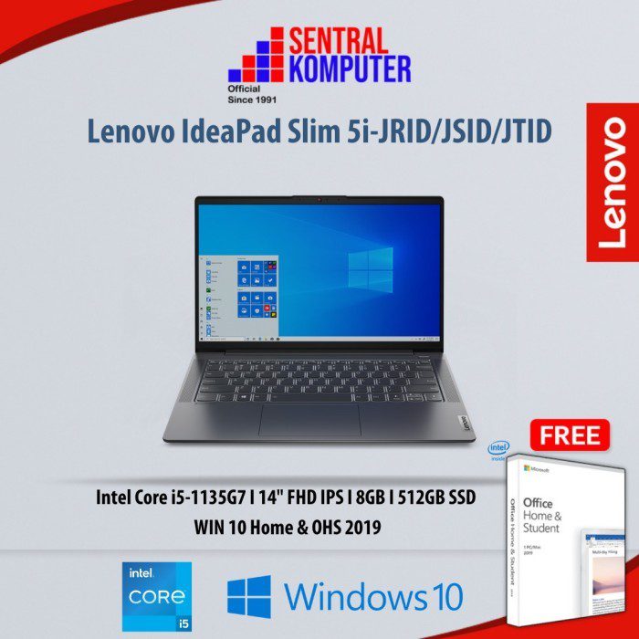 Lenovo IP 5 14ITL05 – i5 – 1135G7 I 8GB I 512GB SSD I Windows 10 Home & OHS19