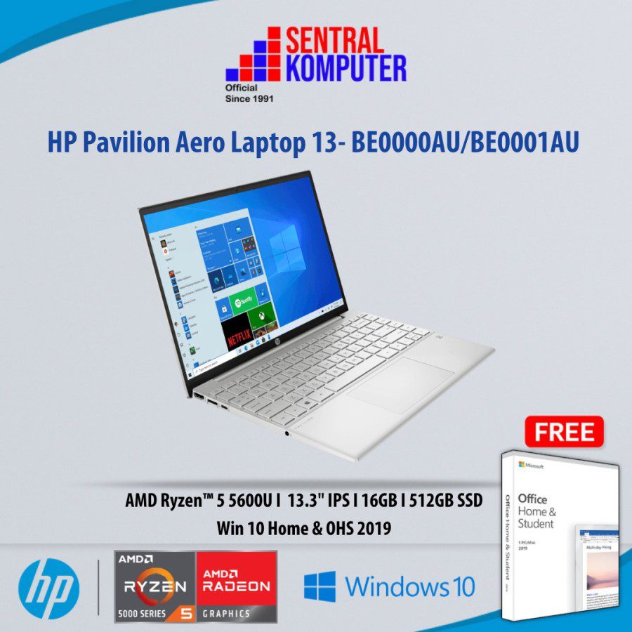 HP Pavilion Aero 13 Ryzen 5 5600 I 16GB  512GB SSD I Windows 10 Home – OHS 2019