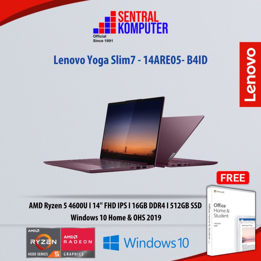 Lenovo Yoga Slim 7-14ARE R5 4600U I 16GB I 512GB SSD I Windows 10 Home I OHS 2019