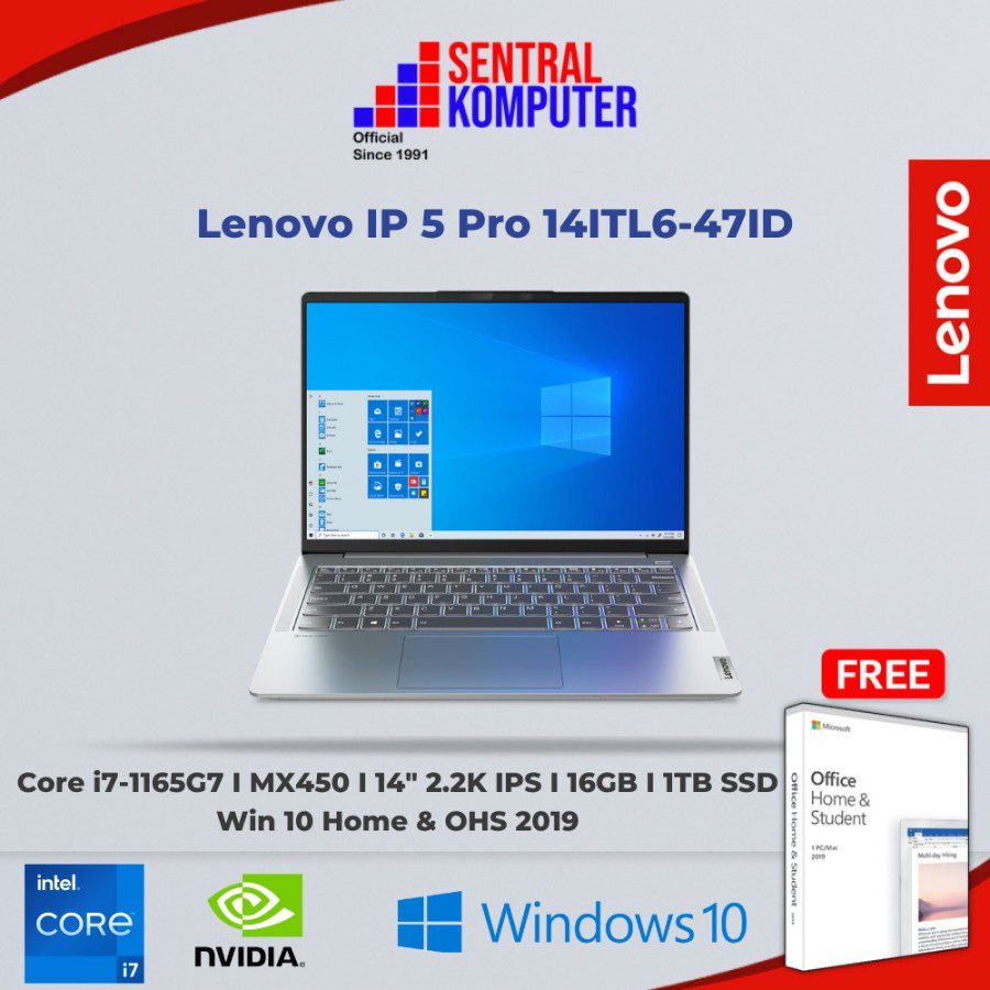 Lenovo IP 5 Pro 14ITL6-47ID (Intel Core i7-1165G7 (4C / 8T, 2.8 / 4.7GHz, 12MB)