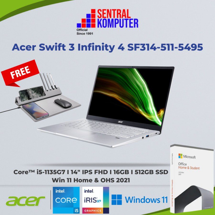 Acer Swift 3 SF314-511-5495 (i5-1135G7 2.40 GHz Quad-core (4 Core™)