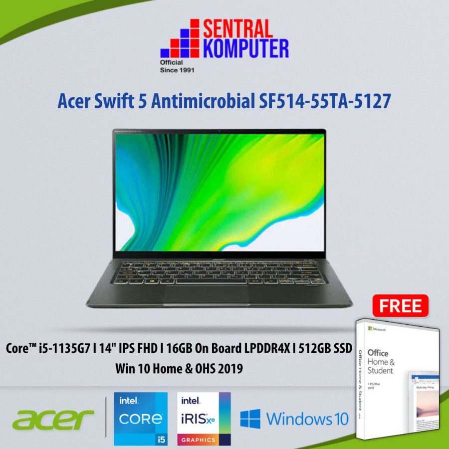 ACER Swift 5 Antimicrobial SF514 55TA 5127 Ci5 1135G7 16G 512G W10 OHS