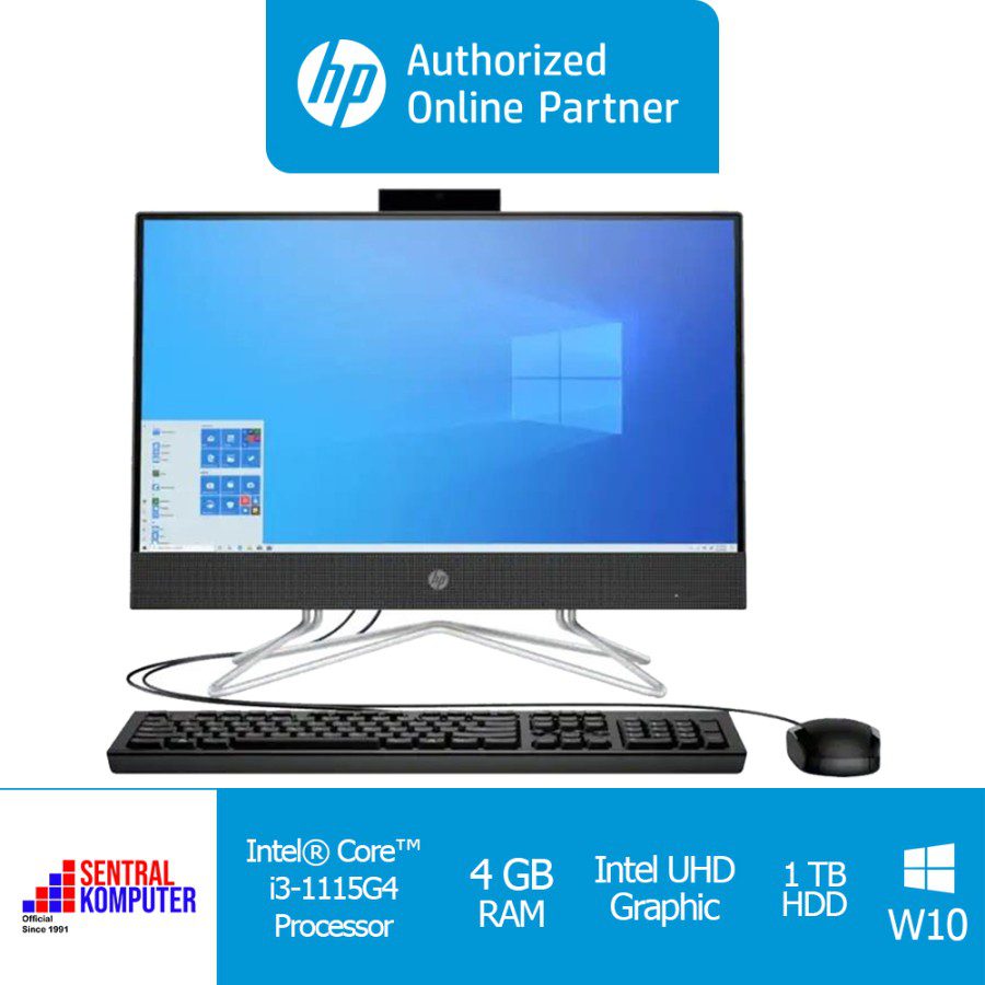 HP PC AIO 22-DF1003D (Intel Core i3-1115G4 ( 3.0 GHz; 6M Cache; up to 4.10 GHz)