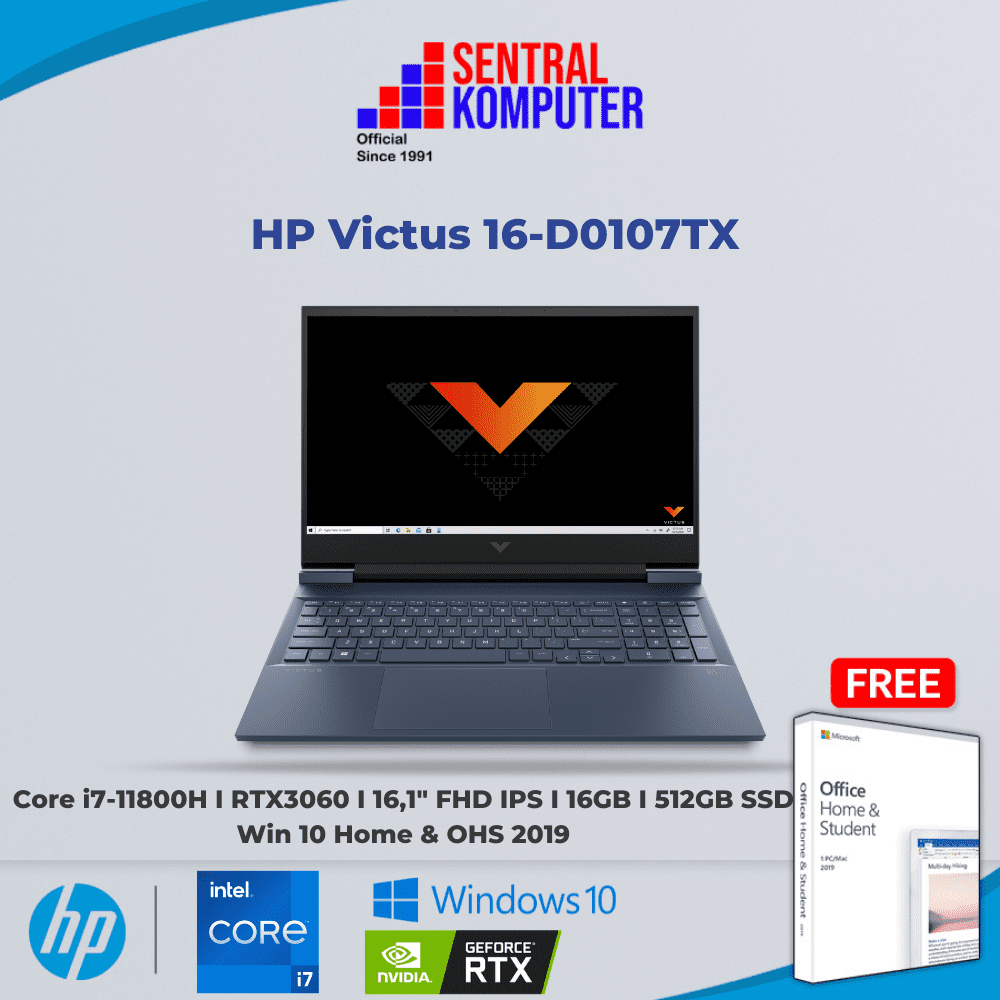 HP Victus 16-D0107TX (Intel® Core™ i7-11800H (up to 4.6 GHz with Intel® Turbo Boost Technology, 24 MB L3 cache, 8 cores, 16 threads)