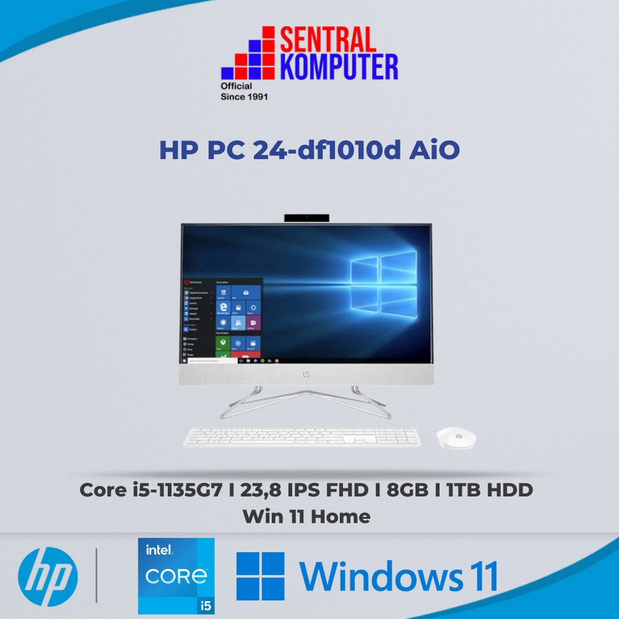HP PC AIO 24-DF1010D (Intel Core i5-1135G7 Processor (2.4 GHz; 8M Cache; up to 4.2 GHz)