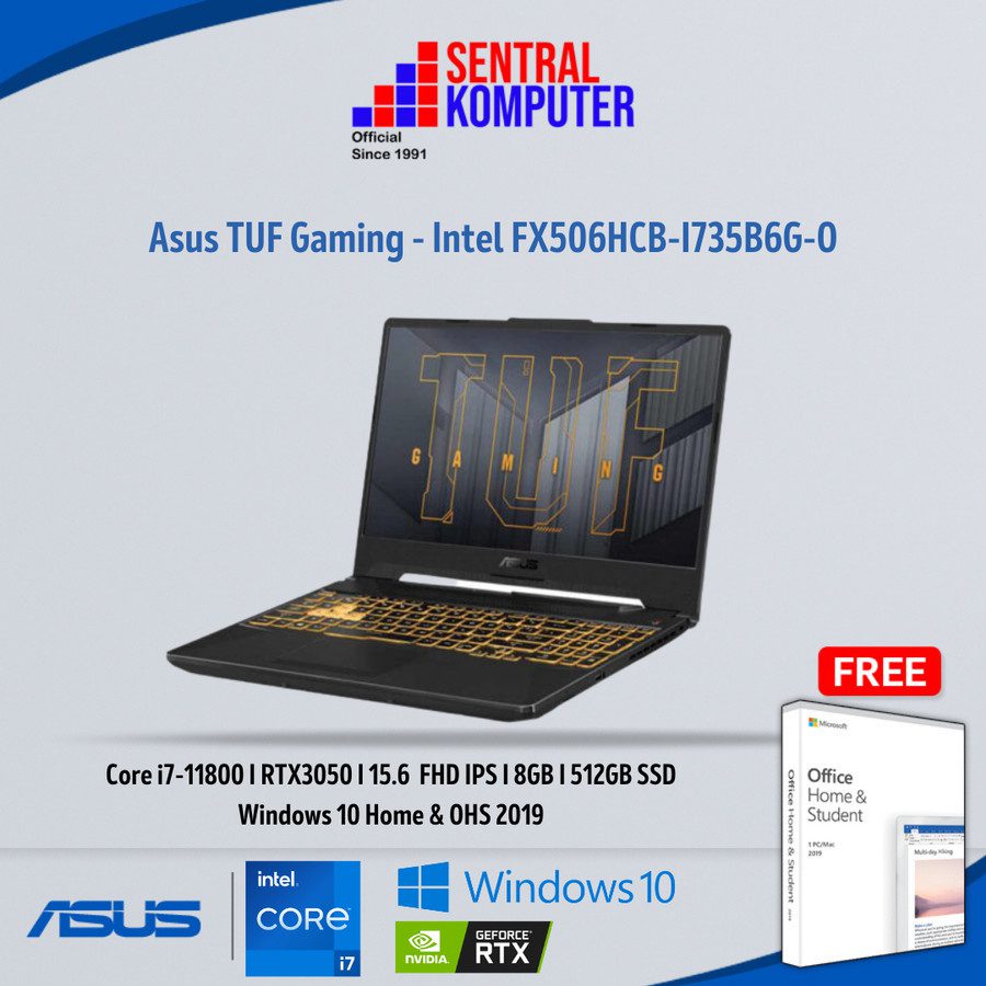 Asus TUF Gaming – Intel FX506HCB-I735B6G-O (Intel® Core™ i7-11800H Processor 2.3 GHz (24M Cache, up to 4.6 GHz, 8 Cores)