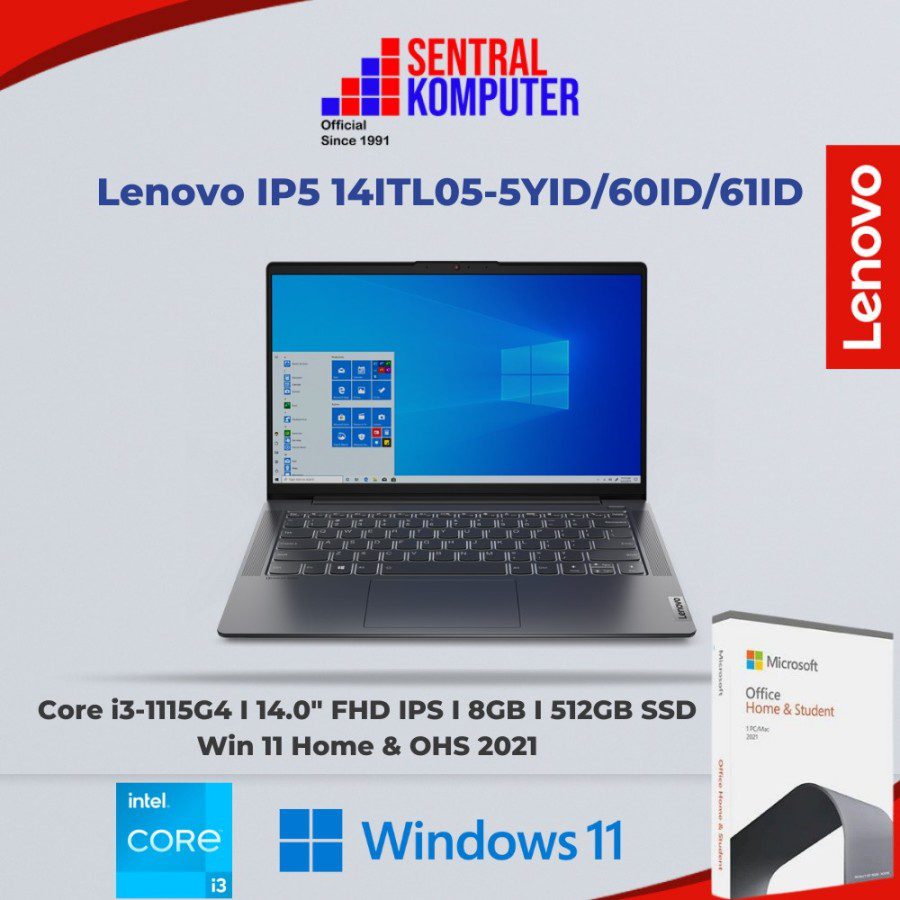 Lenovo IP5 14ITL05-5YID/60ID/61ID (Intel Core i3-1115G4 (2C / 4T, 3.0 / 4.1GHz, 6MB)