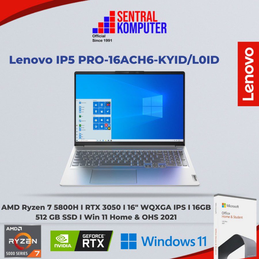Lenovo IP5 PRO-16ACH6-KYID/L0ID (AMD Ryzen 7 5800H (8C / 16T, 3.2 / 4.4GHz, 4MB L2 / 16MB L3)