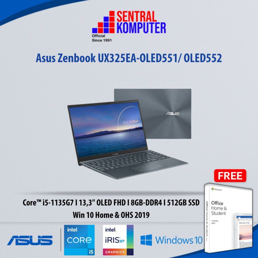 Asus Zenbook UX325EA-OLED551/OLED552 (Intel Core i5 1135G7 Processor 1.2-2.8 GHz (12M Cache, up to 4.1 GHz)