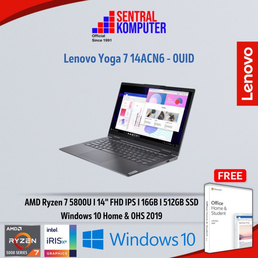 Lenovo Yoga 7 14ACN6 – 0UID (AMD Ryzen 7 5800U (8C / 16T, 1.9 / 4.4GHz, 4MB L2 / 16MB L3)