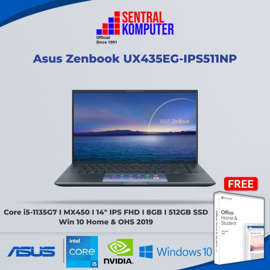 Asus Zenbook UX435EG-IPS511NP (Intel® Core™ i5-1135G7 Processor 2.4 GHz (8M Cache, up to 4.2 GHz, 4 cores)