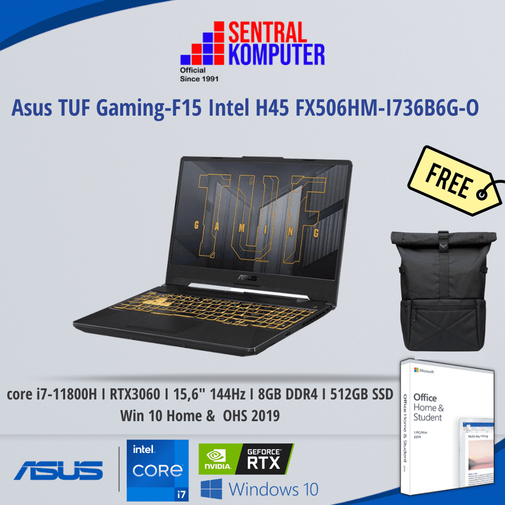 Asus TUF Gaming-F15 FX506HM-I736B6G-O (Intel® Core™ i7-11800H Processor 2.3 GHz (24M Cache, up to 4.6 GHz, 8 Cores)