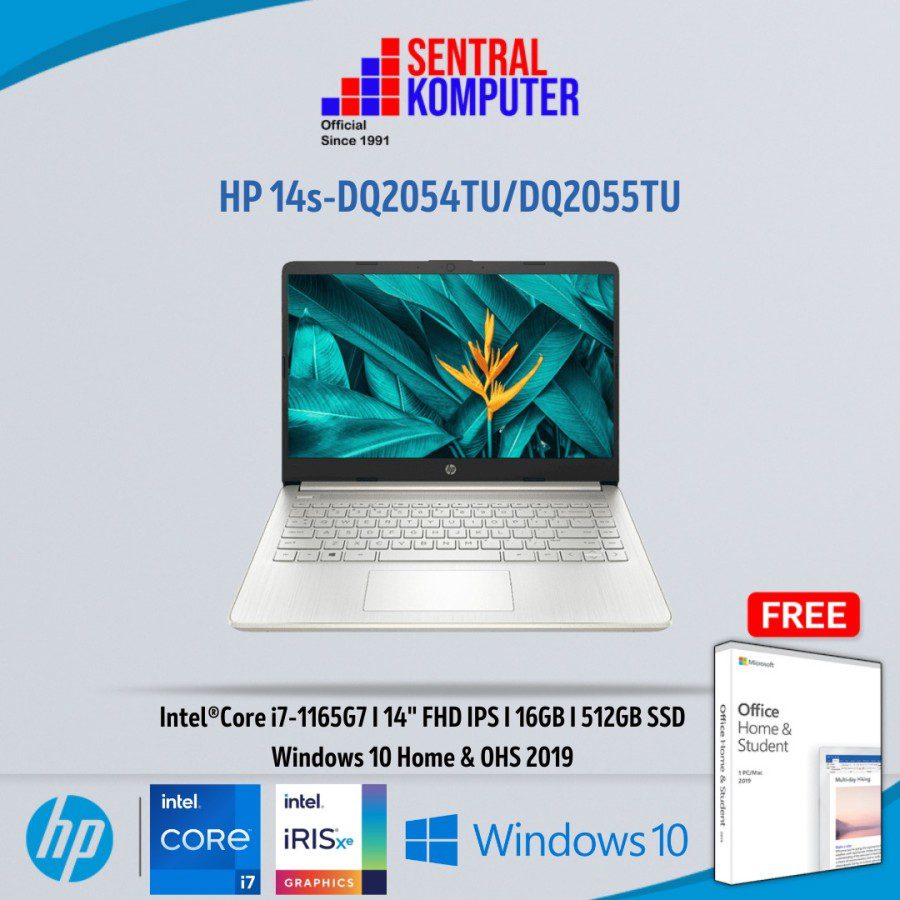 HP 14s-DQ2054TU (Intel Core i7-1165G7 (up to 4.7 GHz with Intel Turbo Boost Technology, 12 MB L3 cache, 4 cores)