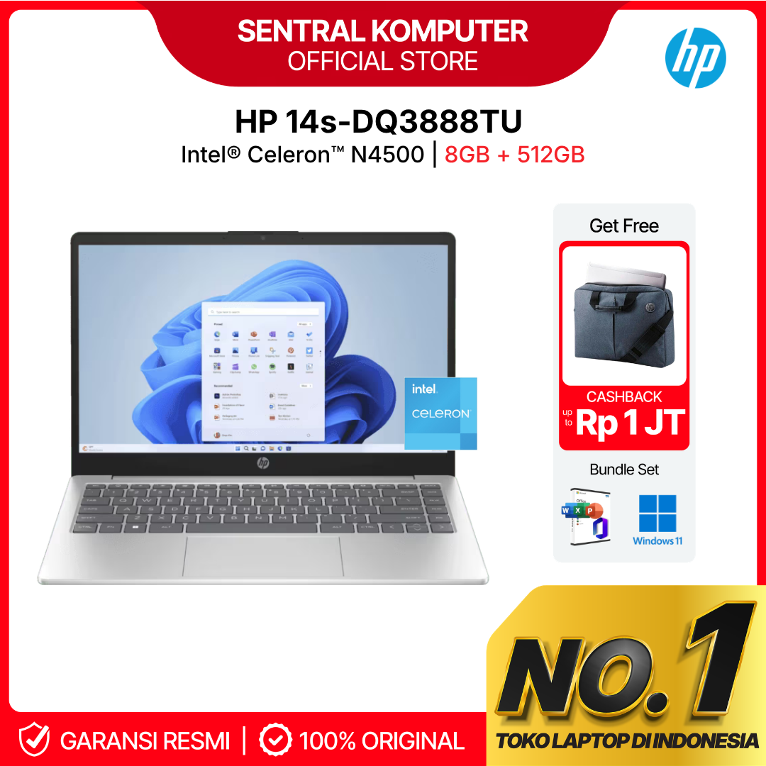 HP Laptop 14s-dq3888TU N4500 8GB 512GB SSD