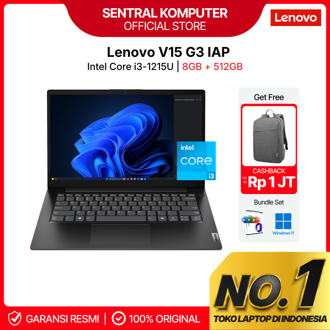 Lenovo V15 G3 IAP - S8ID (MTM 82TT00S8ID) i3-1215U 8GB 512GB