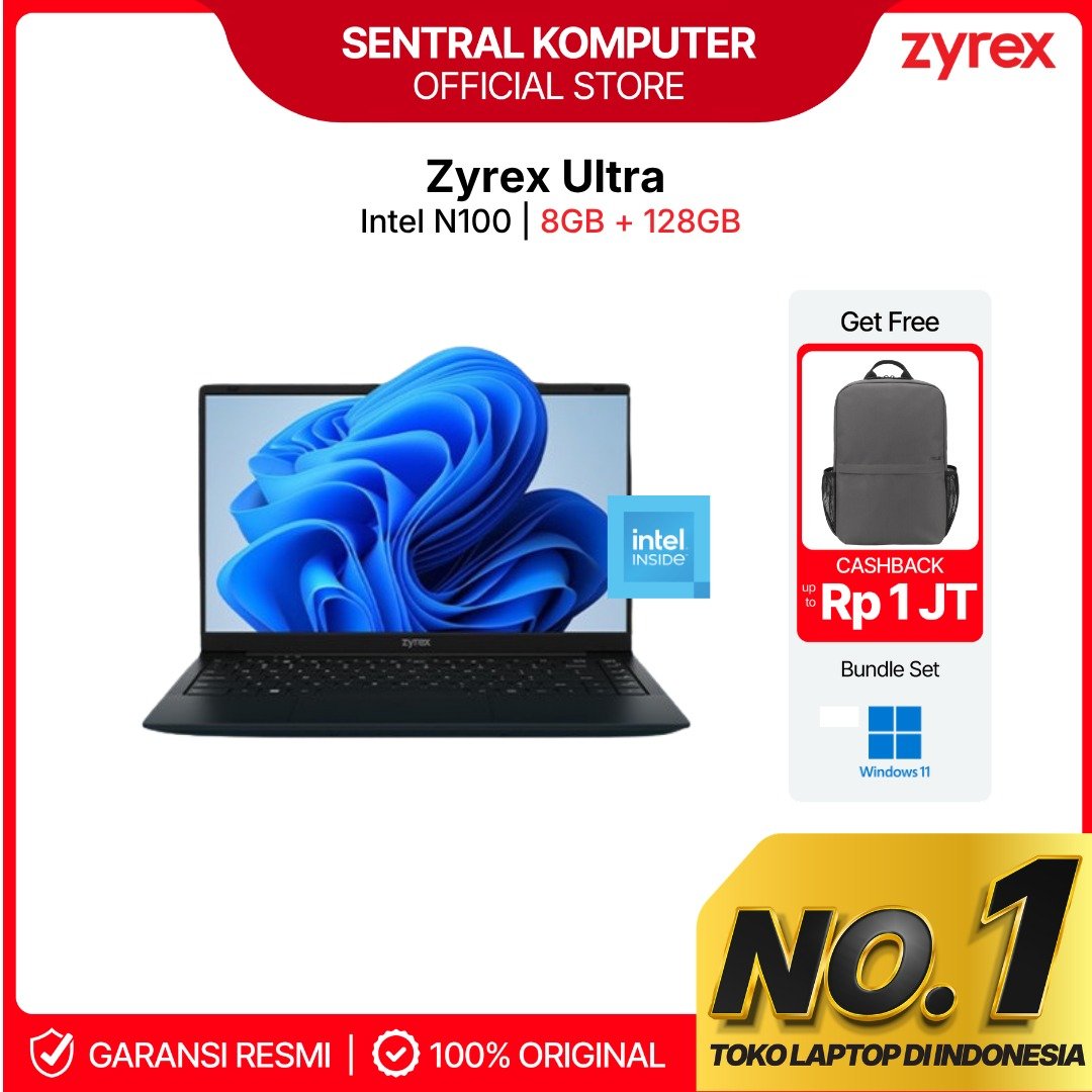 Zyrex Ultra Black Intel N100 8GB 128GB+256GB SSD