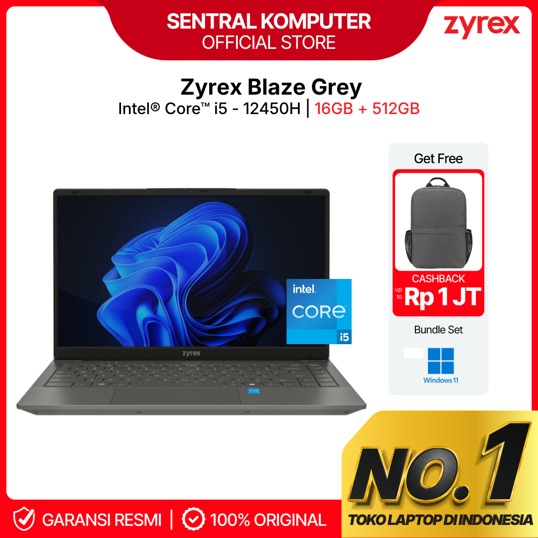 Zyrex Blaze Grey Intel Core i5 12450H 16GB 512GB