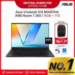 Laptop ASUS Vivobook S14 M3407HA Ryzen 7 260 16GB 1TB W11+ OHS 14" WUXGA