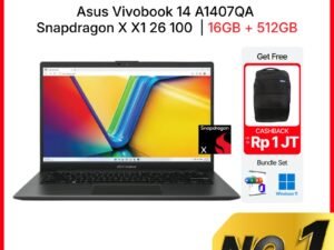 ASUS VIVOBOOK 14 A1407QA SNAPDRAGON X X1 26100 16GB 512GB 14.0 WUXGA VIPS W11 OHS