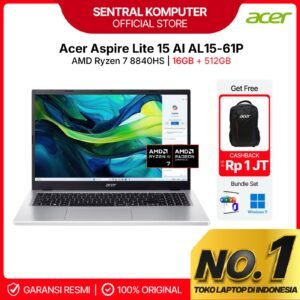 ACER ASPIRE LITE 15 AL15-61P-R572 RYZEN 7 8840HS 16GB 512GB SSD 15" IPS FHD W11H OHS2024
