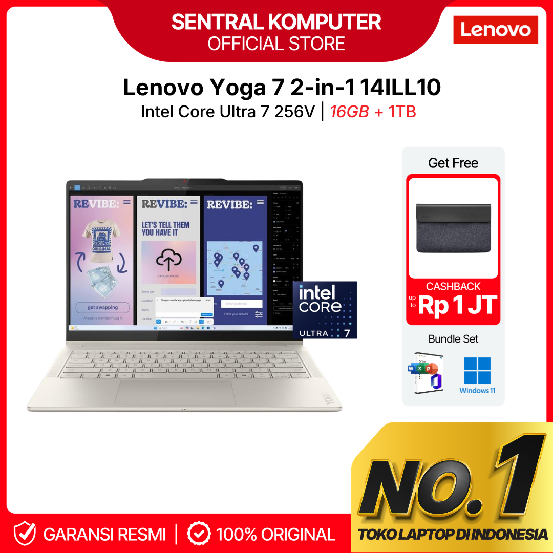 Lenovo Yoga 7 2-in-1 14ILL10 Core Ultra 7 256V 16GB 1TB SSD W11 OH 2024 2.8K WQXGA+ OLED