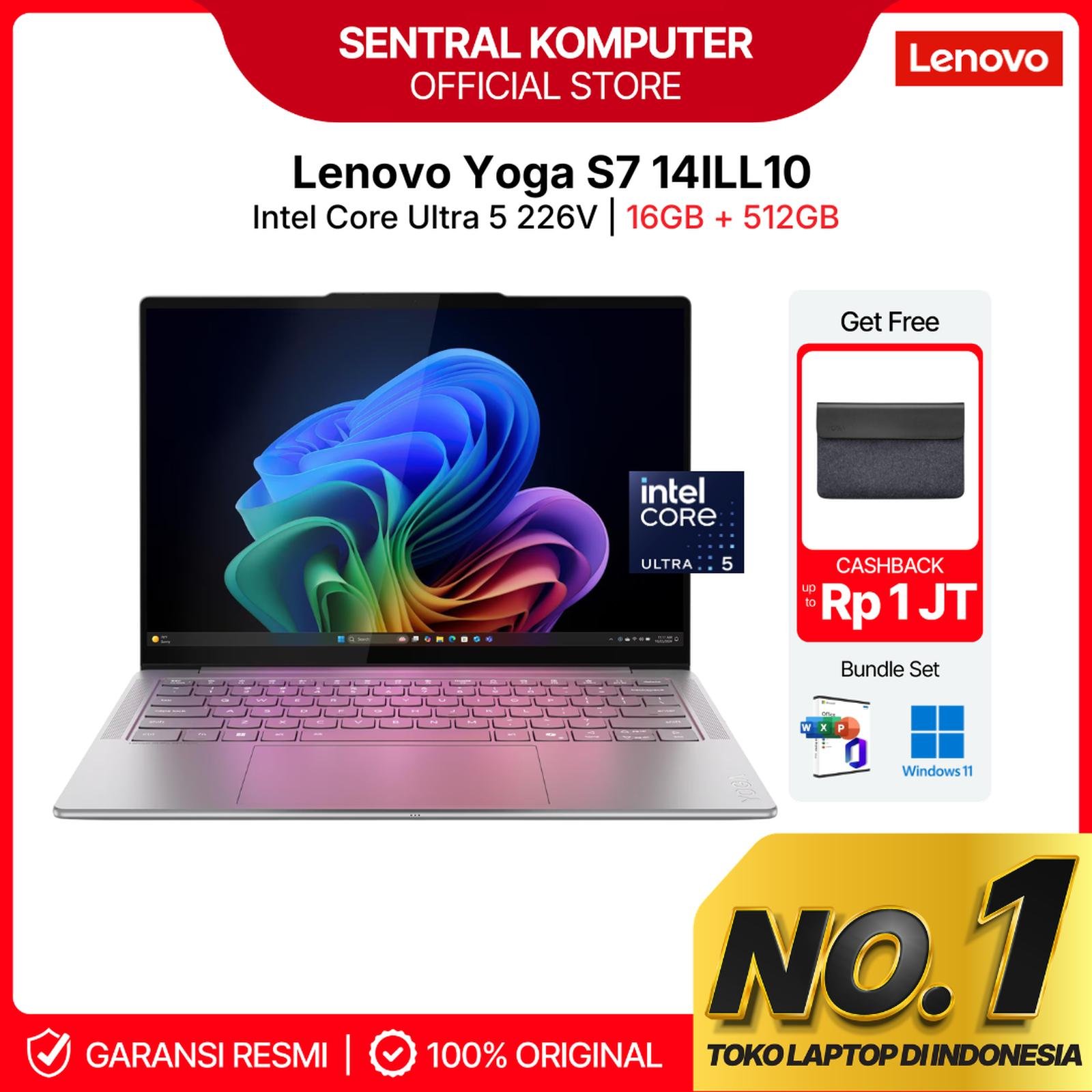 Lenovo Yoga Slim 7i Ultra 5 226V 512GB SSD 16GB WUXGA OLED 100%sRGB Copilot+ Touch Win11+OHS