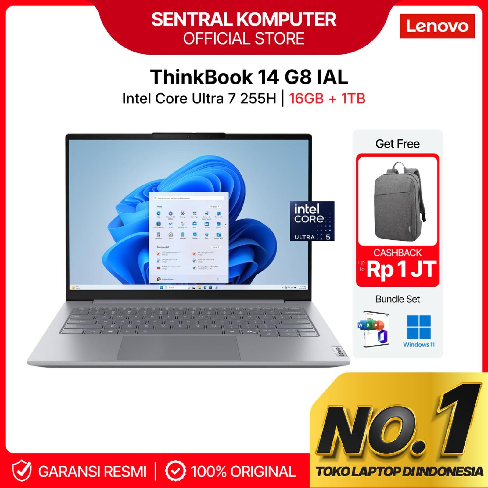 LENOVO THINKBOOK 14 G8 ULTRA 7 255H 16GB 1TB W11+OHS 14.0WUXGA IPS