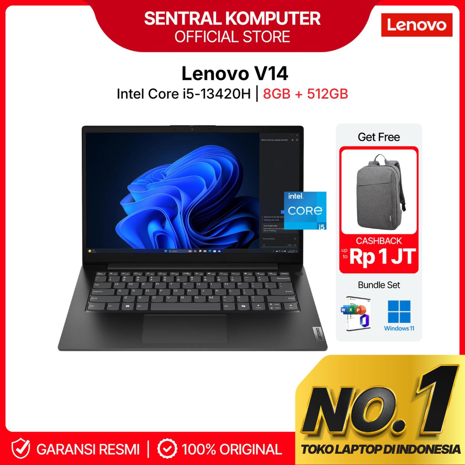 Lenovo V14 G5 IRL Intel Core i5-13420H 8GB DDR5 512GB WIN 11 OHS 24