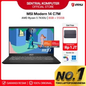 MSI Modern 14 C7M Ryzen 5 7530U 8GB 512GB VEGA 7 14" FHD OHS W11