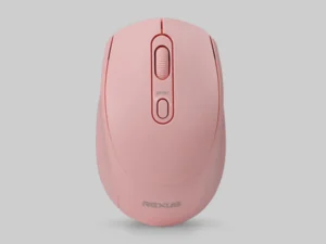 Rexus Q35 - Mouse Wireless Office Silent Click - Jangkauan Lebih Luas Dan Praktis - Pink