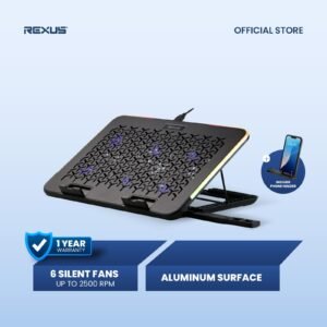 Rexus B145 Cooling Pad Breeze Laptop Multifungsi RGB - Black