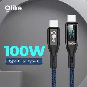 Kabel Data OLIKE D106CC Type-C to Type-C 100W Fast Charging + LED Display