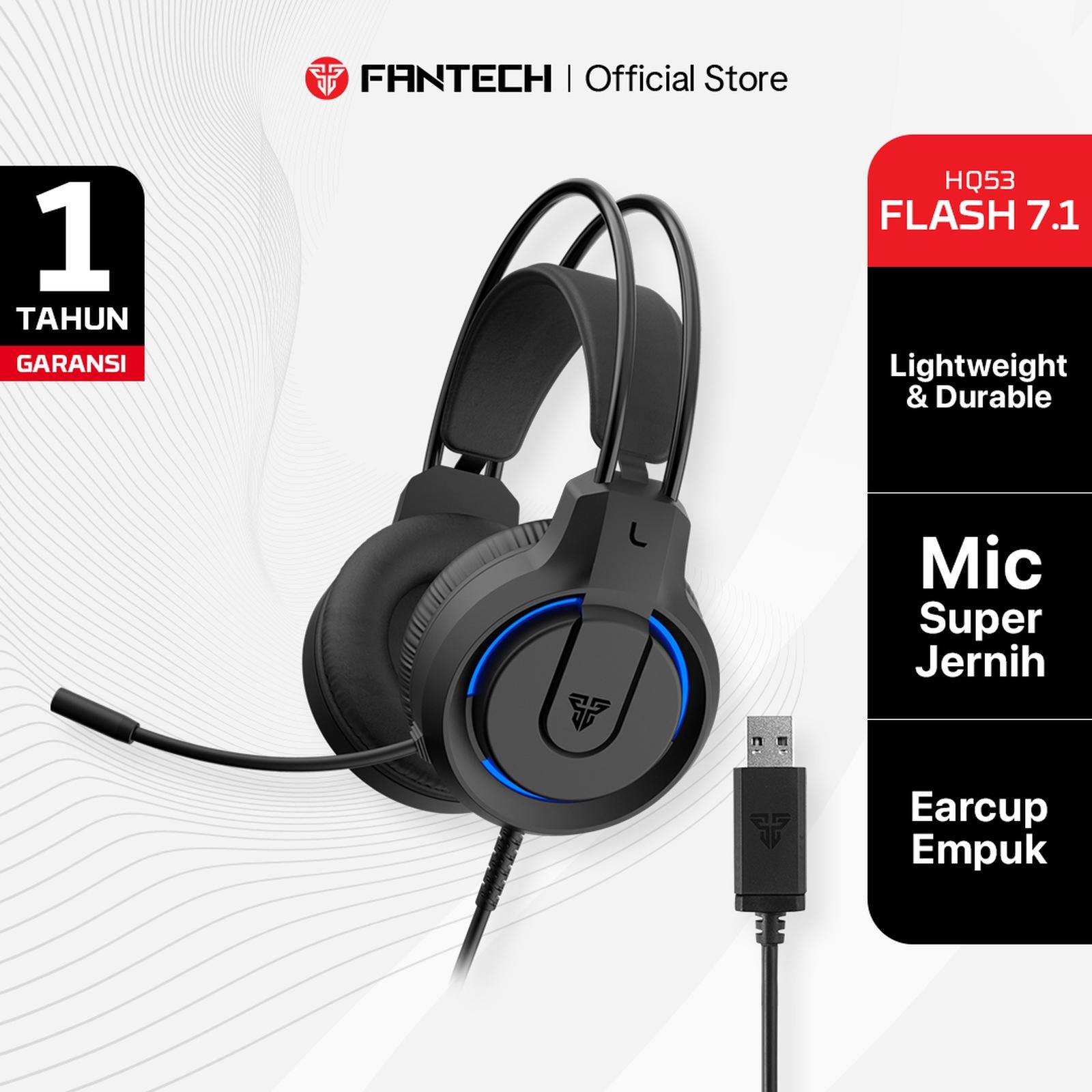 Fantech FLASH HQ53 7.1 Headset Gaming Laptop Headphone Microphone