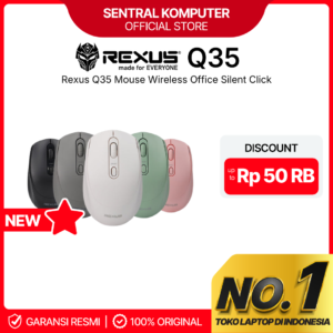 Rexus Q35 - Mouse Wireless Office Silent Click - Jangkauan Lebih Luas Dan Praktis - White
