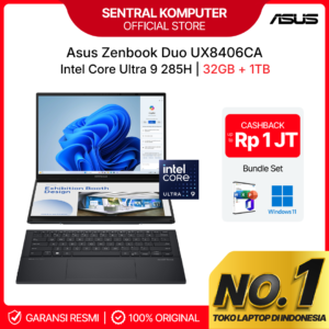 Asus Zenbook DUO UX8406CA OLED Touch Core Ultra 9 285H 32GB 1TB W11+OHS+O365 14 inch PEN GREY