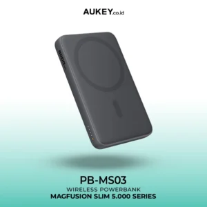 AUKEY PB-MS03 Powerbank Magnetic Wireless Magsafe 5000mAh USB-C 20W PD 3.0 MagFusion 5000 Series - Grey