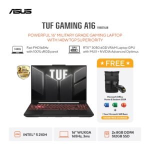 ASUS TUF F16 FX607VJB GeForce RTX 3050 - CORE 5 210H 16GB 512GB 16.0WUXGA IPS 165HZ