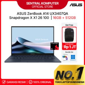 [SPECIAL EXCLUSIVE] - ASUS ZenBook A14 UX3407QA SnapDragon X X1 26 100 16GB LPDDR5X 512GB SSD WUXGA IPS 100%sRGB Win11+OHS2024
