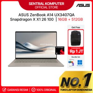 ASUS ZENBOOK A14 UX3407QA SNAPDRAGON X X1 26 100 16GB 1TB w11+ohs 14inch