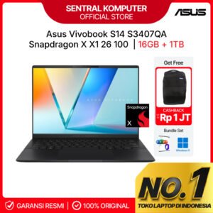 ASUS VIVOBOOK S14 S3407QA SNAPDRAGON X1 16GB 1TB W11+OHS 14.0 IPS FHD