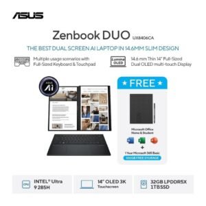 Asus Zenbook DUO UX8406CA OLED Touch Core Ultra 9 285H 32GB 1TB W11+OHS+O365 14 inch PEN GREY