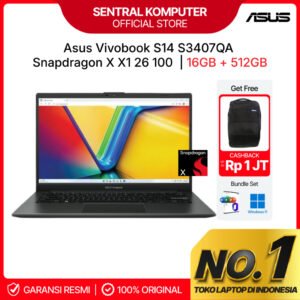 ASUS Vivobook S14 S3407QA Snapdragon X X1 26 Qualcomm Adreno GPU 16GB 512GBS SSD Win11+OHS