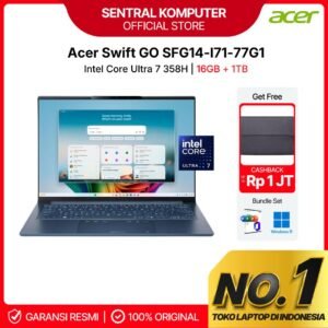 ACER Swift GO 14 AI SFG14-I71-77G1 OLED Intel Core Ultra X7 358H 16/1TB SSD Windows 11 OHS 14" inch WUXGA Frost Blue
