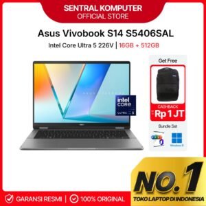 [New] Asus Vivobook S14 S5406SAL Core Ultra 5 226V 16GB LPDDR5 512GB SSD 14inch Windows Office