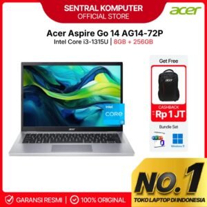 ACER LAPTOP ASPIRE GO 14 AG14-72P 14inch WUXGA IPS INTEL Ci3 1315U RAM 8GB STORAGE 256GB SSD INTEL UHD GRAPHICS WINDOWS 11