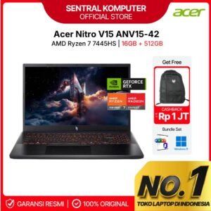 ACER NITRO V ANV15-42 RYZEN 7 7445HS RTX4050 16GB 512GB 15.6FHD 180HZ 100SRGB W11 OHS+M365B
