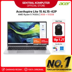 Laptop ACER ASPIRE LITE AL15-42P AMD R5-7430U 8GB 512GB 15,6inch FHD IPS WIN11HOME OHS+M365