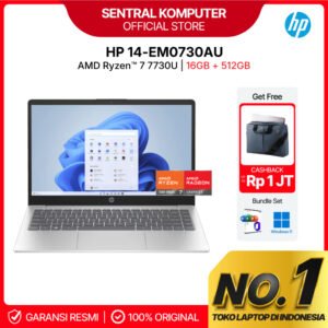 HP 14 RYZEN 7 7730 16GB 512GB W11+OHS+M365B 14.0FHD IPS BLIT 2Y SLV -EM0730AU