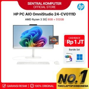 HP PC OMNISTUDIO 24 CV0111D AIO AMD RYZEN 3 30 8GB 512G 2280 23.8" NON TOUCH FHD ANTIGLARE IPS 100Hz WINDOWS 11 WHITE